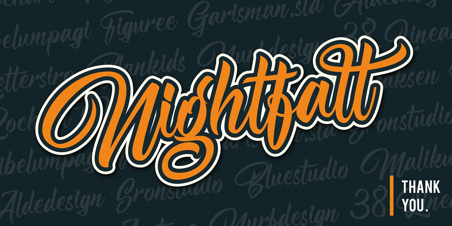 Nightfall Script Regular Font preview
